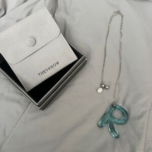 TheyKnow Glacé "R" Pendant Necklace